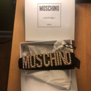 Black Pearl Logo Belt Moschino for Womens Size 46